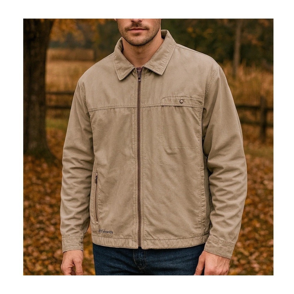 Columbia Jacket Beige Tan XXL Chore Thick Utility Workwear Full‎ Zipper